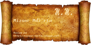Mizser Márta névjegykártya