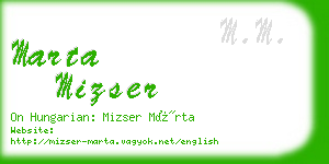 marta mizser business card